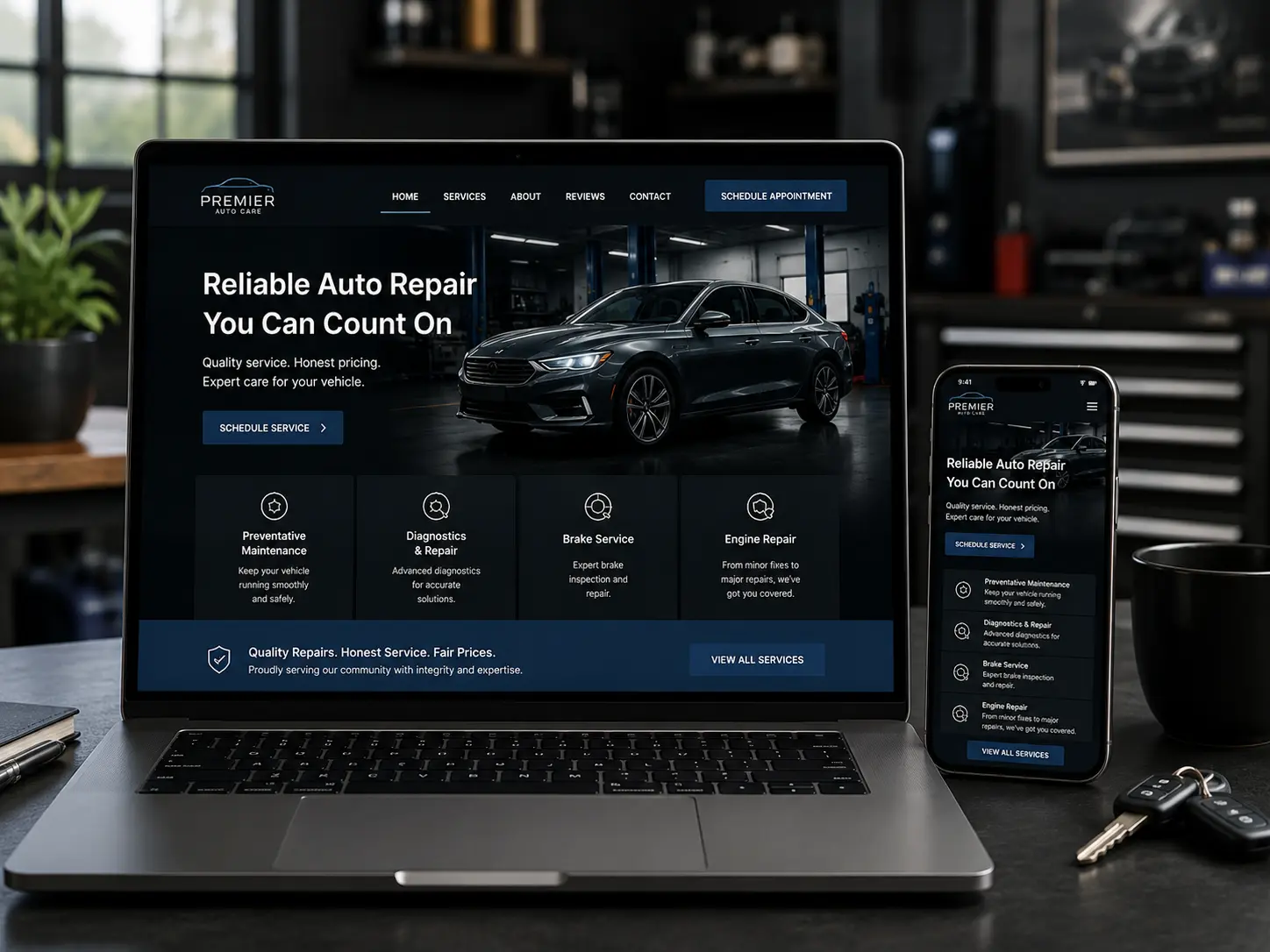 Responsive Auto Repair Website Design