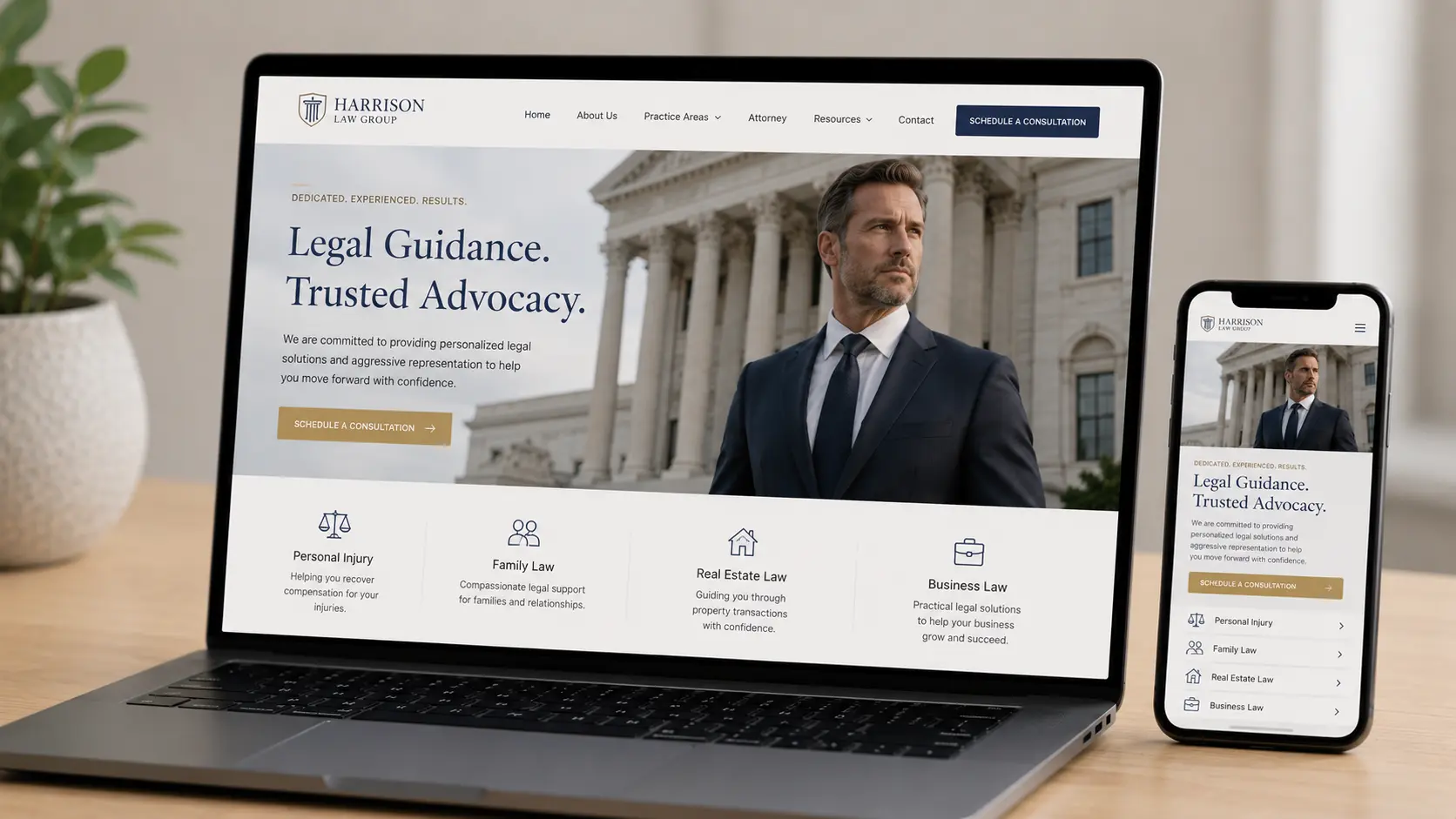 Attorney website design preview